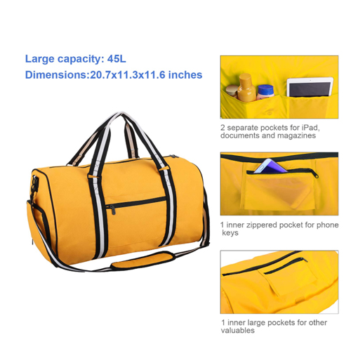 Sport gym bag with shoes compartment
