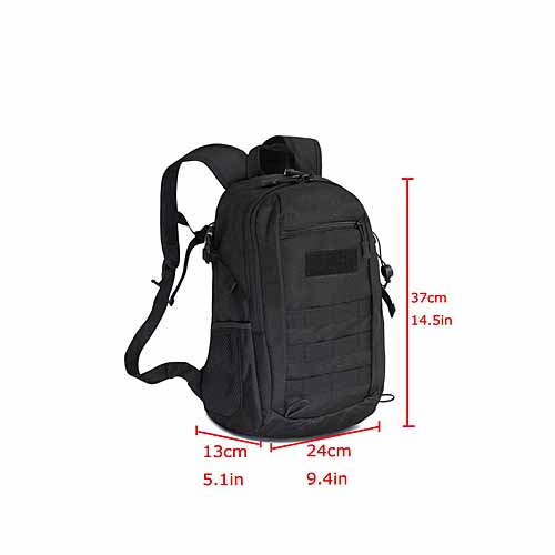 Black tactical gear backpack